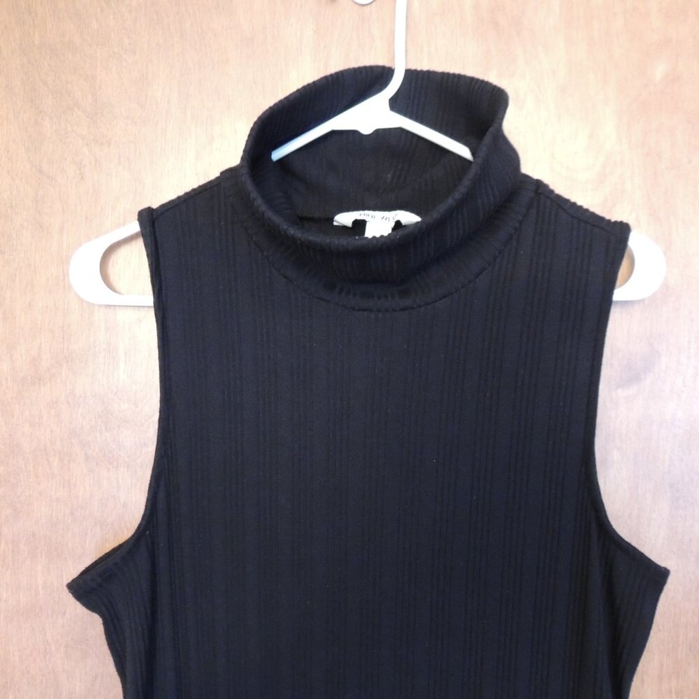 Nine West Black Ribbed Knit Midi Dress Sleeveless XXL